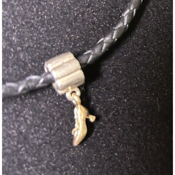 PANDORA Sterling Silver 14K Gold Stiletto Shoe Dangle Charm Bead #790349 RETIRED - Picture 2 of 2